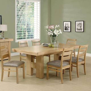 Natural Oak Veneer Padded Dining Chairs (Set of 2)