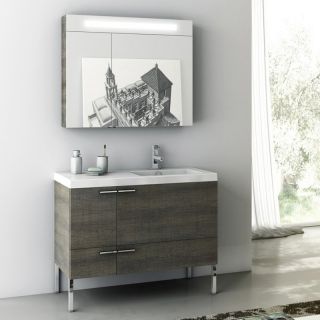 ACF by Nameeks ACF ANS23 GO New Space 39 in. Single Bathroom Vanity Set   Gray Oak   Single Sink Vanities
