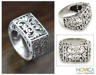 Mens Sterling Silver Emperor Ring (Indonesia)   14294530