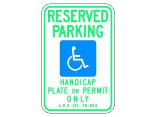 LYLE HCAZ0112HA Handicap Parking Sign, 18 x 12 in.