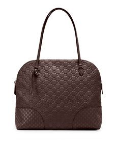 Gucci Bree Guccissima Leather Shoulder Bag, Dark Brown