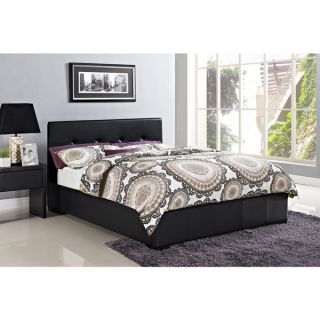 DHP Novara Black Upholstered Bed