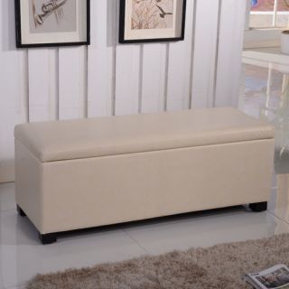 Classic Leather Storage Entryway Bench by Bellasario Collection