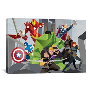 iCanvas Avengers Assmeble Geometric Avengers by Marvel Comics Graphic