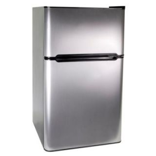 Haier 3.3 cu. ft. Mini 2 Door Refrigerator/Freezer in Stainless Steel Look HNDE03VS