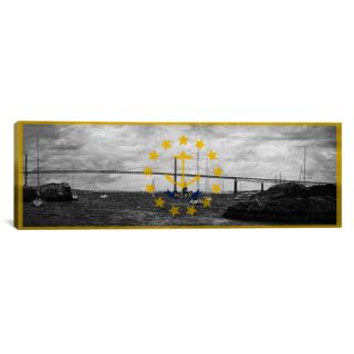 iCanvas Rhode Island Flag, Narragansett Bay Panoramic Grunge Graphic