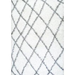 nuLOOM Alvera Easy Shag White 6 ft. 7 in. x 9 ft. Area Rug OZSG17A 6709