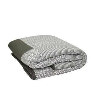 78.75" New Romance Light Gray Stripe and Quatrefoil Quilted Throw Blanket