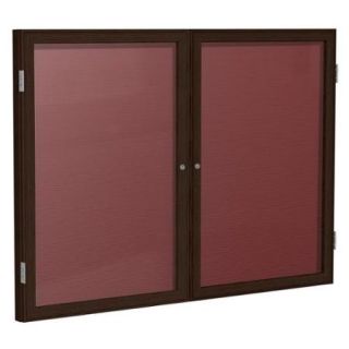 2 Door Traditional Enclosed Letterboard in Burgundy (60 in. W x 48 in. H)