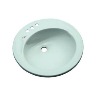 Province Drop In Bathroom Sink with Faucet Holes in Seafoam 90444