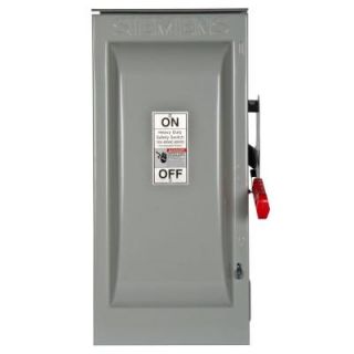 Siemens Heavy Duty 100 Amp 600 Volt 3 Pole Outdoor Non Fusible Safety Switch HNF363R