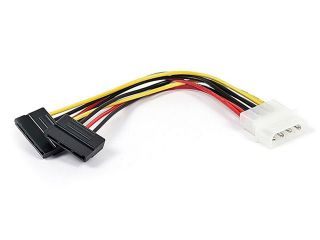 6inch SATA Serial ATA Splitter Power Cable(1 X 5.25 to Two (2) 15pin SATA Power Connector)