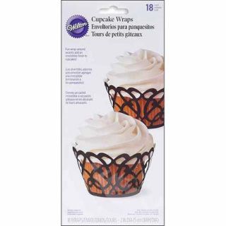 Wilton Standard Cupcake Wraps, Black Swirls 18 ct. 415 0112