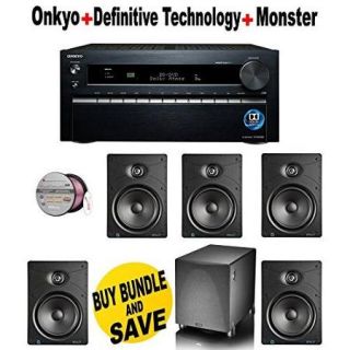 Onkyo TX NR1030 9.2 Ch Dolby Atmos Ready Network A/V Receiver w/ HDMI 2.0 + 5 Definitive Technology   DT8LCR +