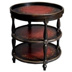 Hand painted Black/ Red Round Accent Table  ™ Shopping