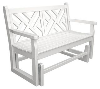 POLYWOOD® Chippendale 4 ft. Recycled Plastic Outdoor Glider Loveseat   Outdoor Gliders