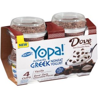 YoCrunch Yopa Greek Nonfat Vanilla Yogurt and Dove Dark Chocolate Pieces, 3.5 oz, 4 count