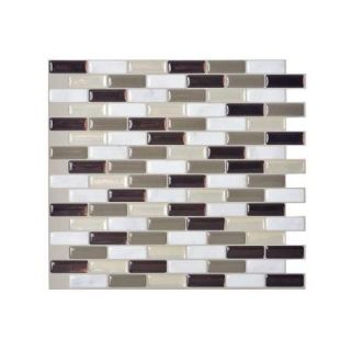 Smart Tiles 9.10 in. x 10.2 in. Peel and Stick Mosaic Decorative Wall Tile Backsplash Stone in Taupe SM1054 1
