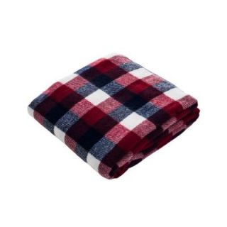 Lavish Home Blue/Red Checkered Cashmere Like Polyester Throw Blanket 61 00006 Ca Ch BLRE