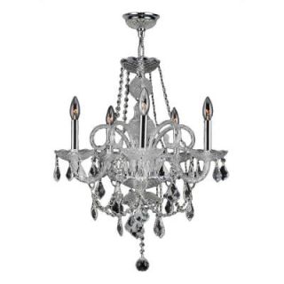 Worldwide Lighting Provence Collection 5 Light Chrome Crystal Chandelier W83102C20 CL