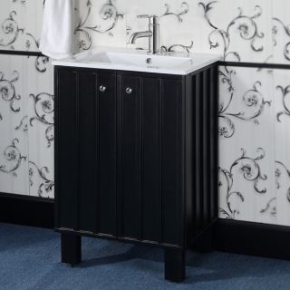 24 inch Single Sink Black Finish Soft closing Doors Bathroom Vanity