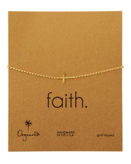 Dogeared Faith Golden Integrated Small Cross Bracelet