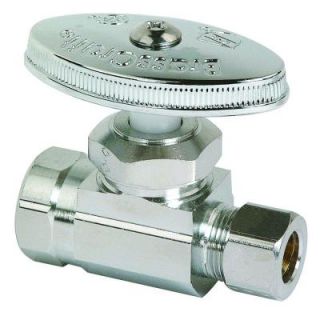 BrassCraft 3/8 in. FIP Inlet x 3/8 in. O.D. Compression Outlet Multi Turn Straight Valve OR10X C1