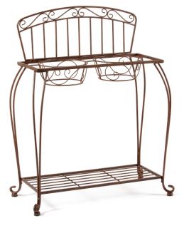 Deer Park Ironworks 2 Pot Imperial Plant Stand   Outdoor Plant Stands