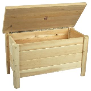 Rustic Natural Cedar Furniture 37 in. Outdoor/Indoor Storage Bench   Outdoor Benches