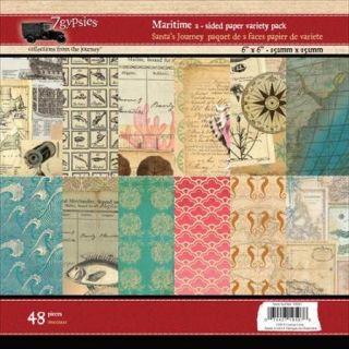 Maritime Double Sided Paper Pad 6"X6" 48/Sheets 6 Designs/8 Each