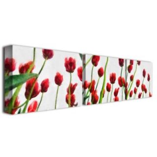 Trademark Fine Art Red Tulips from Bottom Up by Michelle Calkins 3 Panel Wall Art Set MC0141 set