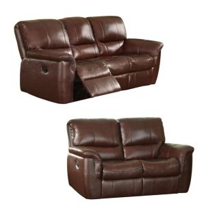 Concorde Wine Italian Leather Reclining Sofa and Recliner Chair