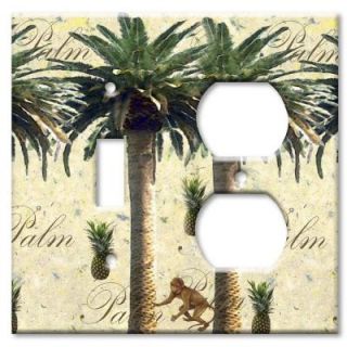 Art Plates Palm Tree Switch/Outlet Combo Wall Plate SO 28