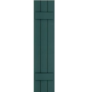 Winworks Wood Composite 12 in. x 53 in. Board & Batten Shutters Pair #633 Forest Green 71253633