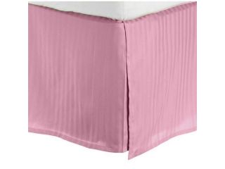 Classic Collections Regular Pleated Bed Skirt with 21" Inch Drop Length 400 Thread Count Twin 100% Pima Cotton Pink Stripe by HotHaat