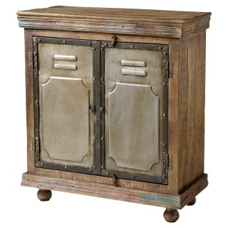 Stein World 12329 Jenn Cabinet with 2 Wood and Metal Doors