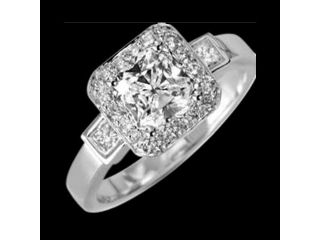 2.25 ct. Radiant center diamond ring white gold new