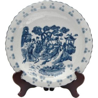 Porcelain 14 inch Blue and White Ladies Plate (China)   15046690
