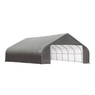 ShelterLogic 30 ft. x 28 ft. x 16 ft. Grey Steel and Polyethylene Garage without Floor 86051.0