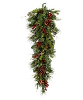 36 in. Cibola Mix Berry Unlit Teardrop   Christmas Swags & Greenery