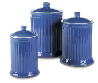 Omni Simsbury Canisters   Set of 3   Blue   Food Storage