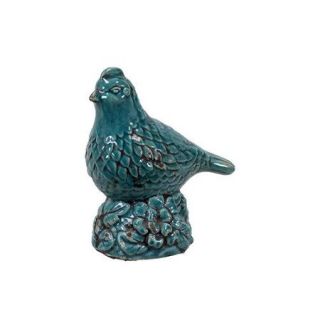 Woodland Imports Beautiful Ceramic Bird On a Stone Figurine