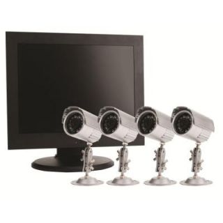 First Alert 4 CH 500 GB Hard Drive Surveillance System with (4) 400 TVL Cameras and 15 in. Monitor DISCONTINUED 1501
