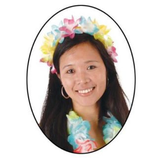 Pack of 12 Hawaiian Luau Tropical Beach Party Multi Colored Floral Lei Headbands