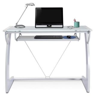 Modern Glass Writing Desk with Keyboard  ™ Shopping   The