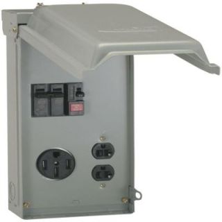 GE 70 Amp Temporary Power Box with GFCI and 50 Amp Outlet Top Feed U055GP