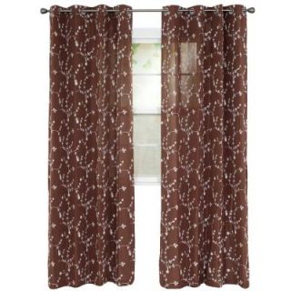 Lavish Home Inas Chocolate Polyester Curtain Panel 54 in. W x 95 in. L 63 207 95 C