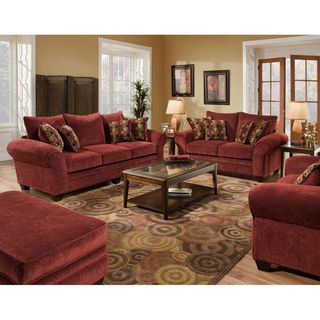 Burlington Burgundy Sofa and Loveseat Set