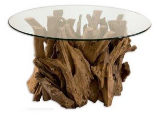 Uttermost Solid Teak Driftwood Cocktail Table   Coffee Tables