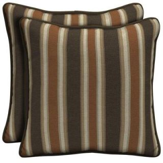 Hampton Bay Scottsdale Stripe Welted Outdoor Throw Pillow (2 Pack) FD05575X D9D2